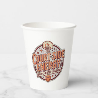 Court Side Energy Vintage Basketball Paper Cups