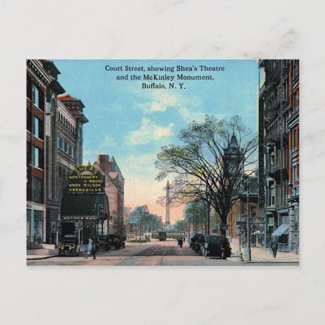 Court St., Shea's Theatre, Buffalo, NY Vintage Postcard (Front)