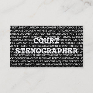 Court Stenographer Words Business Card
