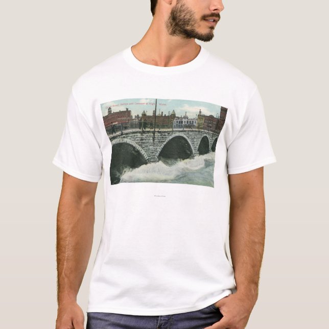 Court Street Bridge and Genesee at High Water T-Shirt (Front)