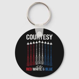 Courtesy Of Red White Blue Usa Flag Fighter Jets 4 Key Ring