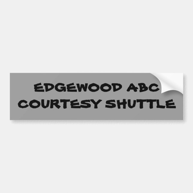 Courtesy Shuttle Bumper Sticker (Front)