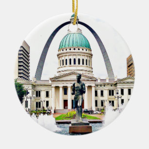 Courthouse, Arch, St Louis, Christmas Ceramic Tree Decoration