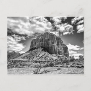 Courthouse Butte - Black & White Postcard
