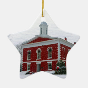 Courthouse Snow Ceramic Tree Decoration
