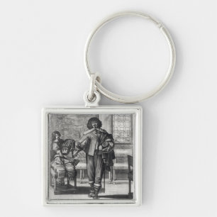Courtier following the last royal edict key ring
