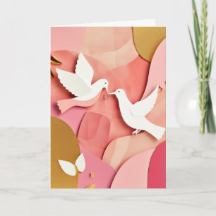 Courting Doves Interlock Rings Card