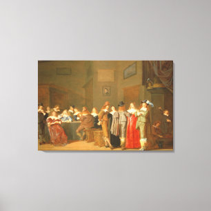 Courting Scene, 1644 (oil on canvas) Canvas Print