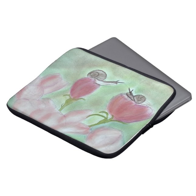 Courting Snails on Mushrooms Laptop Sleeve (Front Top)
