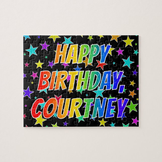 "COURTNEY" First Name, Fun "HAPPY BIRTHDAY" Jigsaw Puzzle (Horizontal)
