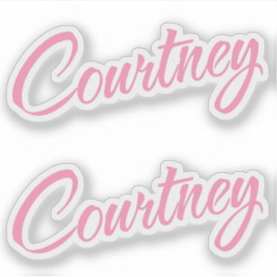 Courtney name pink decorative cursive x2