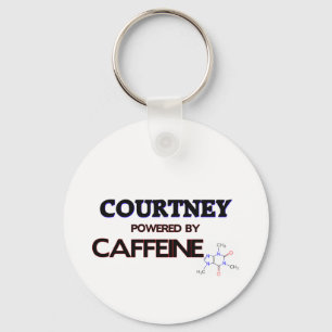 Courtney powered by caffeine key ring