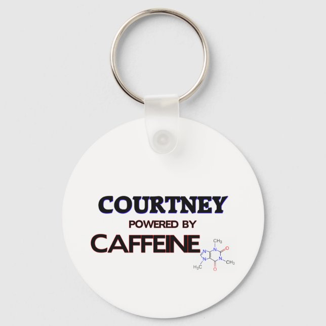 Courtney powered by caffeine key ring (Front)