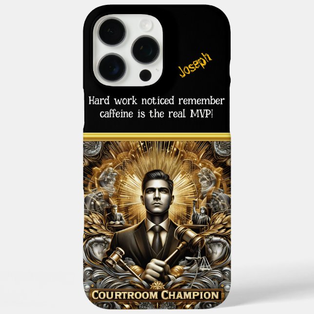 Courtroom Champion Amid Legal Symbols Case-Mate iPhone Case (Back)