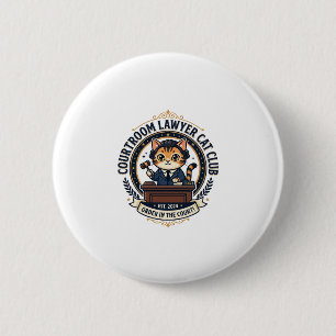Courtroom Lawyer Cat Funny Cat Lover Design - Cour 6 Cm Round Badge