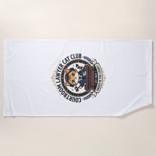 Courtroom Lawyer Cat Funny Cat Lover Design - Cour Beach Towel