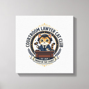 Courtroom Lawyer Cat Funny Cat Lover Design - Cour Canvas Print