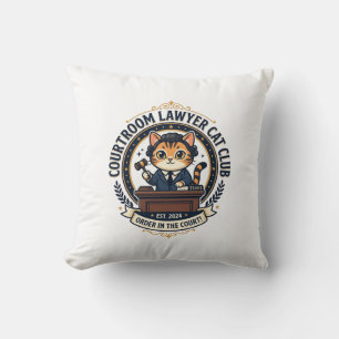 Courtroom Lawyer Cat Funny Cat Lover Design - Cour Cushion