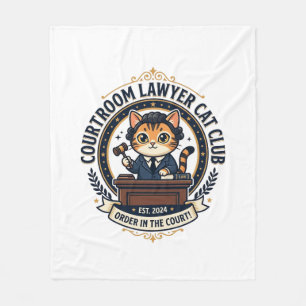 Courtroom Lawyer Cat Funny Cat Lover Design - Cour Fleece Blanket