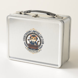 Courtroom Lawyer Cat Funny Cat Lover Design - Cour Metal Lunch Box
