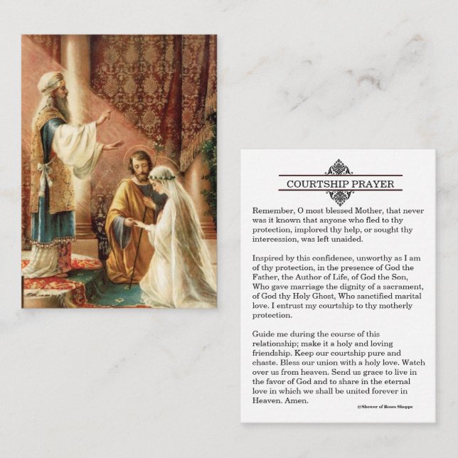 Courtship / Engagement Prayer Holy Card (Front/Back)