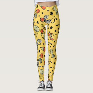 Courtside Doodles: Zebra Basketball Fantasia Leggings