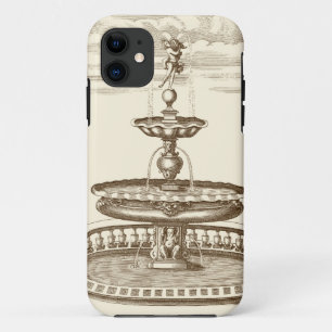Courtyard Fountain with Ornamental Cherub iPhone 11 Case
