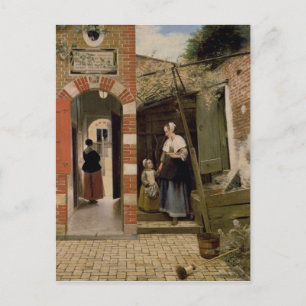Courtyard of a house in Delft, 1658 Postcard