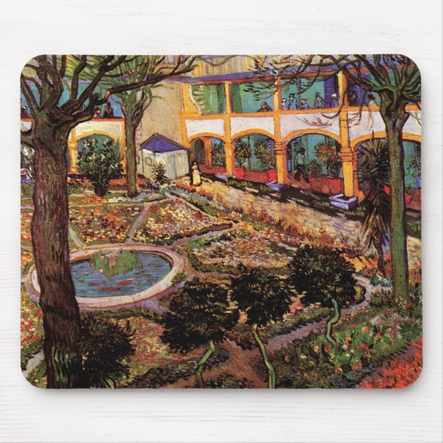Courtyard of Hospital at Arles by Vincent van Gogh Mouse Mat (Front)