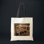 Courtyard of Hospital at Arles by Vincent van Gogh Tote Bag<br><div class="desc">The Courtyard of the Hospital at Arles by Vincent van Gogh is a vintage fine art post impressionism architectural painting featuring a view of the courtyard gardens with a fountain at van Gogh's asylum in Arles, France. About the artist: Vincent Willem van Gogh was a Post Impressionist painter whose work...</div>