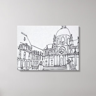 Courtyard of La Sorbonne   University of Paris Canvas Print