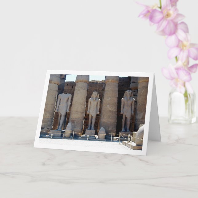 Courtyard of Ramesses II in Luxor Temple Card (Orchid)