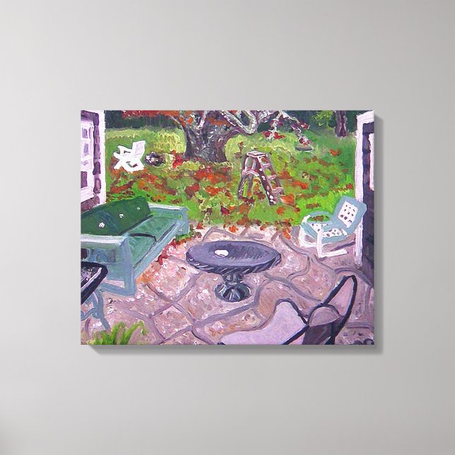 Courtyard Old Hamptons House Amagansett Canvas Print (Front)