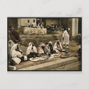 Couscous sellers and an Arab cafe, Tunis, Tunisia Postcard