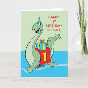 Cousin, 1st Birthday Dinosaur Card
