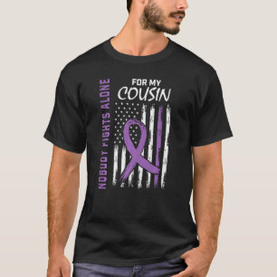 Cousin Alzheimers Awareness USA Flag Dementia Fami T-Shirt