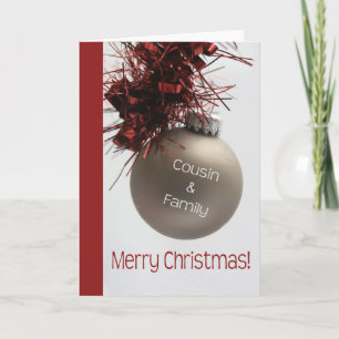 Cousin and Family Merry Christmas Holiday Card