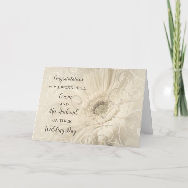 Cousin and Her Husband Wedding Day Congratulations Card (Front)