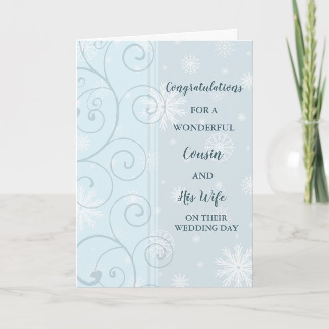 Cousin and His Wife Wedding Day Congratulations Card (Front)