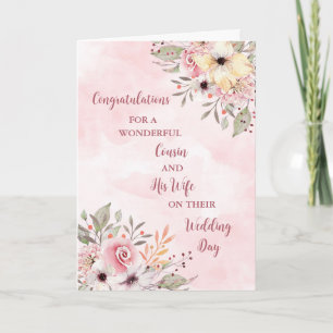 Cousin and His Wife Wedding Day Congratulations Card
