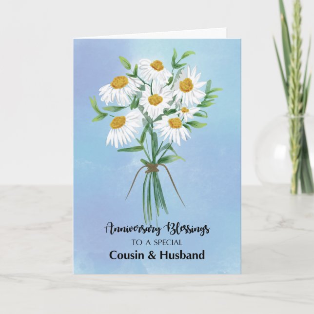 Cousin and Husband Wedding Anniversary Blessings Card (Front)