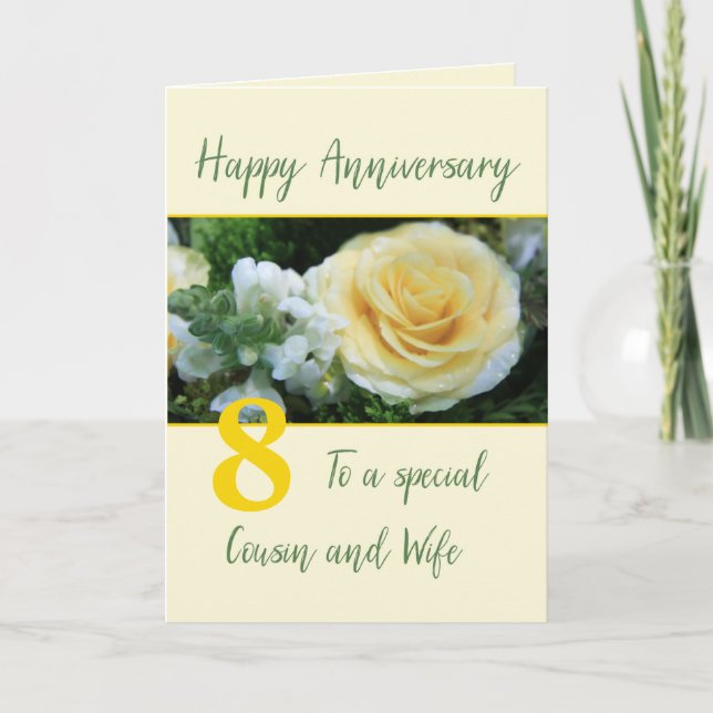 Cousin and Wife Customisable Anniversary Card (Front)