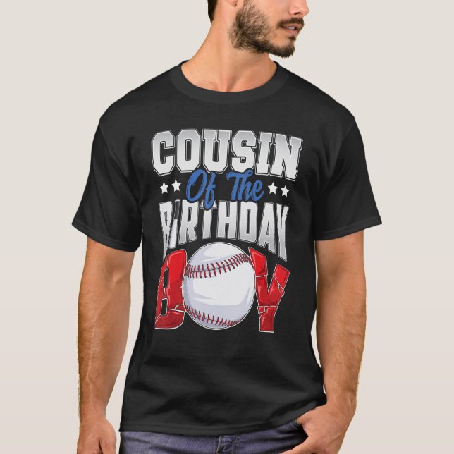 Cousin Baseball birthday Boy Family Baller b day P T-Shirt (Front)