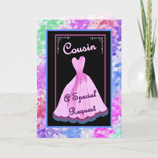 COUSIN - Be My Junior Bridesmaid - Customisable Invitation (Front)