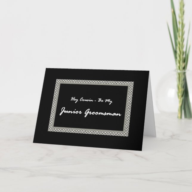 COUSIN - Be My Junior Groomsman  Wedding Invite (Front)