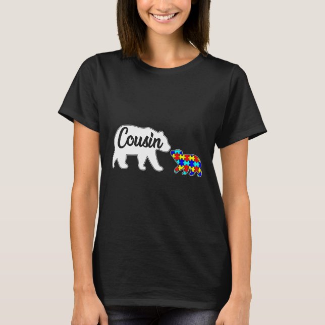 Cousin Bear Autism Awareness Love Support Family A T-Shirt (Front)