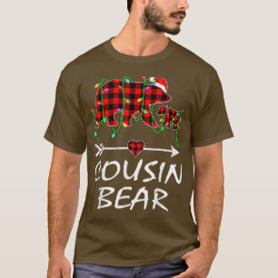 Cousin Bear Christmas Pajama Red Plaid Buffalo Xma T-Shirt