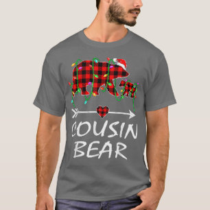 Cousin Bear Christmas Pajama Red Plaid Buffalo Xma T-Shirt