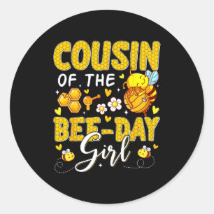 Cousin Bee Day Flower Birthday Classic Round Sticker