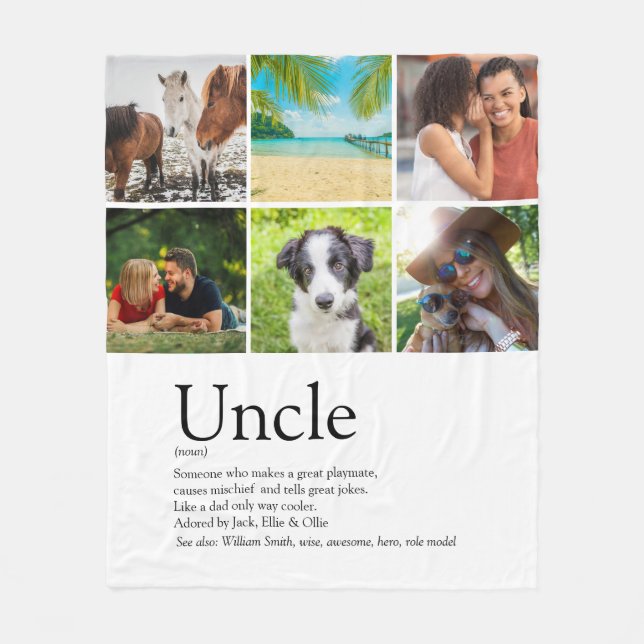 Cousin Best Ever Definition 6 Photo Modern Fun Fleece Blanket (Front)